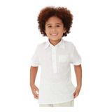 Camisa Bata Branca Infantil Manga Curta
