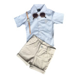 Camisa Bermuda Social Casamento Menino