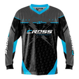 Camisa Blusa Motocross Trilha Bike Protork Crosscompany Azul