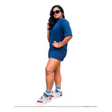 Camisa Blusão Academia Oversized Feminina Gola Alta Algodão