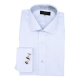 Camisa Branca Italiana Texturizada Punho Duplo