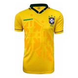Camisa Brasil Amarela Retrô Pronta Entrega