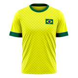 Camisa Brasil Amarela Seleção Oficial Braziline Envio Já