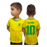 Camisa Brasil Infantil Personalizada C Nome