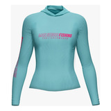 Camisa C Capuz Feminina Pesca Proteção Solar Camiseta Touca
