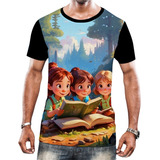 Camisa Camiseta Crian ças Leitura Amigos Livros Desenhos 1