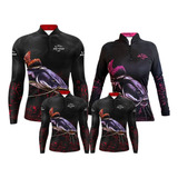 Camisa Camiseta De Pesca Kit Família Com Proteção Uv50