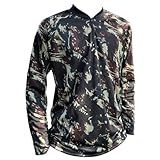 Camisa Camiseta Dry Fit Camuflada Proteção Uv Com Zíper Manga Longa BR Alfa XG Regular Camuflado Exército