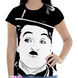 Camisa Camiseta Feminina Charles Chaplin Personalizada