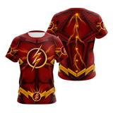 Camisa Camiseta Flash Traje Herói Frente