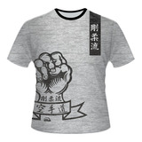 Camisa Camiseta Karate Goju Ryu Cinza Mesclada 251-4
