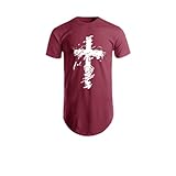 Camisa Camiseta Longline Estampa Cruz Gospel