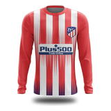 Camisa Camiseta Manga Longa Futebol Atlético Madrid 02