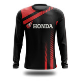 Camisa Camiseta Manga Longa Honda Racing