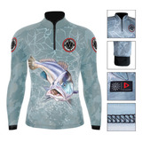 Camisa Camiseta Para Pesca Corvina Com Proteção Uv50