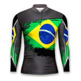 Camisa Camiseta Pesca Proteção Uv 50 Dryfit Brasil P014br