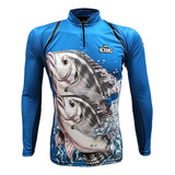Camisa Camiseta Pesca Proteção Uv King Diversas Estampas Mas
