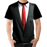 Camisa Camiseta Terno E Gravata Blazer Fake Traje Social