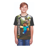 Camisa Camisetas Minecraft Manga Curta