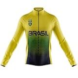 Camisa Ciclismo Brasil Decole Manga Longa Dry Fit Uv Bike Mtb