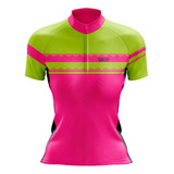 Camisa Ciclismo Feminina Capitão Arraia Flúor Rosa Proteção