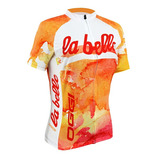 Camisa Ciclismo Feminina Oggi La Belle Branca laranja