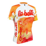 Camisa Ciclismo Feminina Oggi La Belle Branca laranja