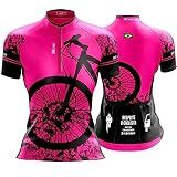 Camisa Ciclismo Feminina Roupa Para Ciclista Proteção UV50- Tamanho-GG-Cor-Rosa