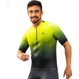 Camisa Ciclismo Free Force Masculina All Fit Yellow Black