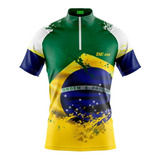 Camisa Ciclismo Masculina Brasil Bike Ciclista
