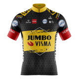 Camisa Ciclismo Masculina Pro Tour Jumbo Visma Amarela Uv50 