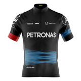 Camisa Ciclismo Masculina Pro Tour Petronas Preta Uv 50 