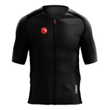 Camisa Ciclismo Unissex Pró Pr3 pt Sódbike Fps50 Ziper Full