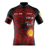 Camisa Ciclsita Masculina Pro Tour Ferrari Com Bolsos Uv 50 