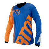Camisa Classic Extreme Amx Azul Laranja Trilha Motocross