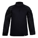 Camisa Combat Shirt Masculina Preta Airsoft Militar Rip Stop