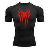 Camisa Compressão Homem aranha Manga Curta Treino Academia