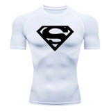 Camisa Compressão Super homem Manga Curta Treino Academia