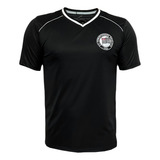 Camisa Corinthians Escudo Retrô Preta Gola V Licenciada