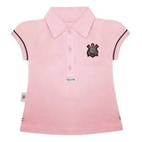 Camisa Corinthians Infantil Polo Feminina Rosa