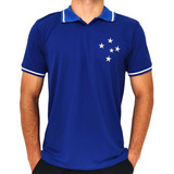 Camisa Cruzeiro Polo Piquet Azul Masculina