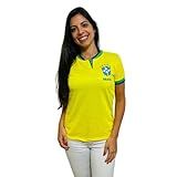 Camisa Da Seleção Brasileira Feminina Licenciada BR Alfa M Regular Amarelo 