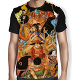 Camisa De Anime Chapéu De Palha One Piece Full Estampa Cm25
