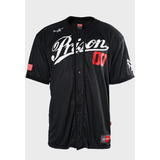 Camisa De Baseball Prison Streetwear Striped New York