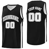 Camisa De Basquete Personalizada Para Homens E Meninos Uniforme Atlético Branco Personalizado Impresso Logotipo Do Número Do Time Preto E Branco 23