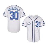 Camisa De Beisebol Masculina N 30 Stitched The Sandlot Benny The Jet Rodriguez Movie Baseball Jersey Uniforme Esportivo Branco GG