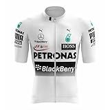 Camisa De Ciclismo Masculina Manga Curta Way Premium Branca Proteção UV Slim Confortável Pro Bike BR Alfa G Regular Petronas Branca 