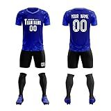 Camisa De Futebol Personalizada Número De Time Esportivo Uniforme De Treinamento Personalizado Camisas De Futebol Para Homens Mulheres Crianças Azul E Branco 22