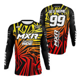 Camisa De Motocross Trilha Personalizada Seu Numero E Nome