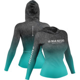 Camisa De Pesca Mar Negro Feminina Degradê Proteção Solar